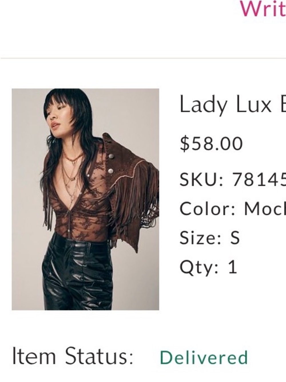 Free People Lady Lux Bodysuit in Mocha Brown